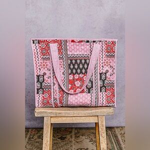 New POL POL Pink and Black Geometric Tote